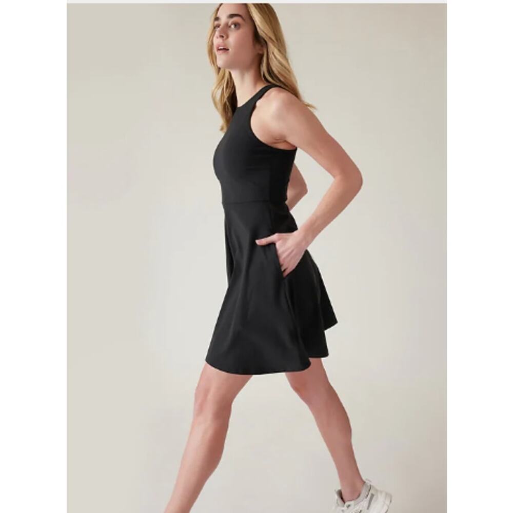 Athleta XS black Conscious Dress aline athleisure comfortable sporty casual cute